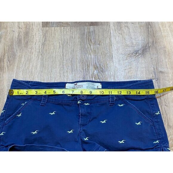 Y2K Hollister Stretch Navy Blue Shorts Size 5 With‎ Embroidered Logo Design - Picture 5 of 6